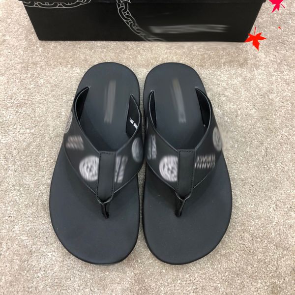 

2021 slipper designer slide summer sandals fashion men beach indoor flat flip flops leather luxurys shoes mens slippers with box size 39-45, Black