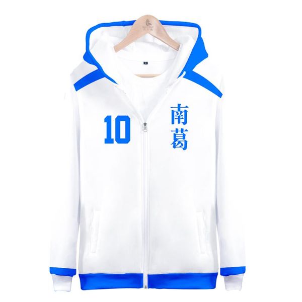 

men's hoodies & sweatshirts captain tsubasa role suit custom tracksuit zipper women/men long sleeve hooded sweatshirt cosplay character, Black