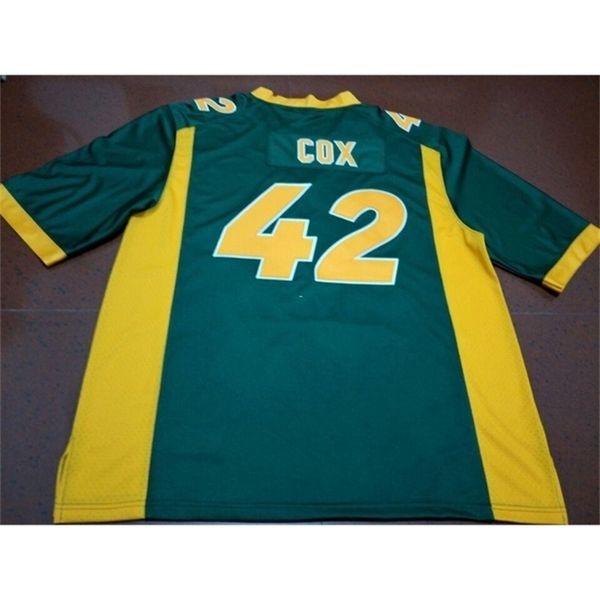 

668 nd state bison jabril cox #42 real full embroidery college jersey size s-4xl or custom any name or number jersey, Black