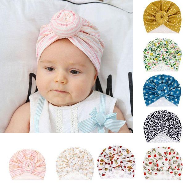 

caps & hats flower girl headband born infant toddler kid baby turban soft beanie hat po props 85de, Yellow