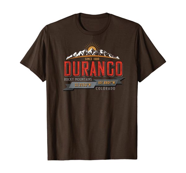 

durango co colorado rocky mountains novelty souvenir gifts t-shirt, White;black