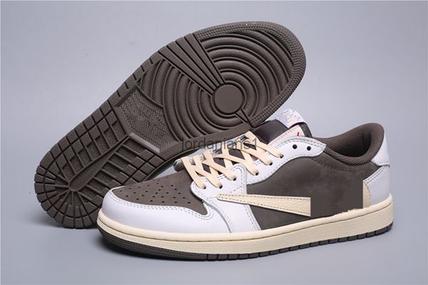 

new release ts 1s low og reverse mocha boots basketball shoes color white brown beige khaki university outdoor sneakers with box, Black