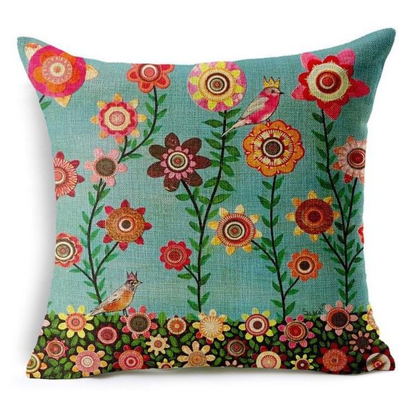 

cushion/decorative pillow 45x45cm cozy couch cushion colorful trees printed home sofa bed decorative square plain fundas para almofadas