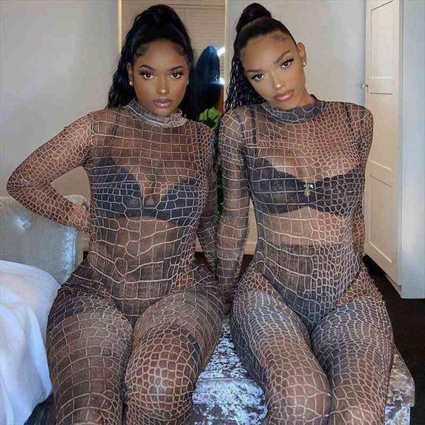 

sheer mesh bodysuit womens pants two piece set see through o neck long sleeve pencil bodycon 2, White