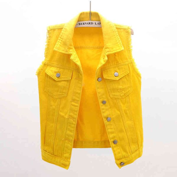 

women's jackets jackets fashion candy color women sleeveless denim vests korean all match holes frayed short waistcoat xi5u, Black;brown