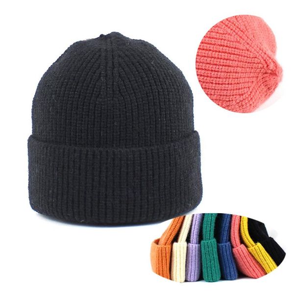 

beanies artificial wool winter knitted hat for woman outdoor warm skullies cap man hip hop casual windproof bonnet