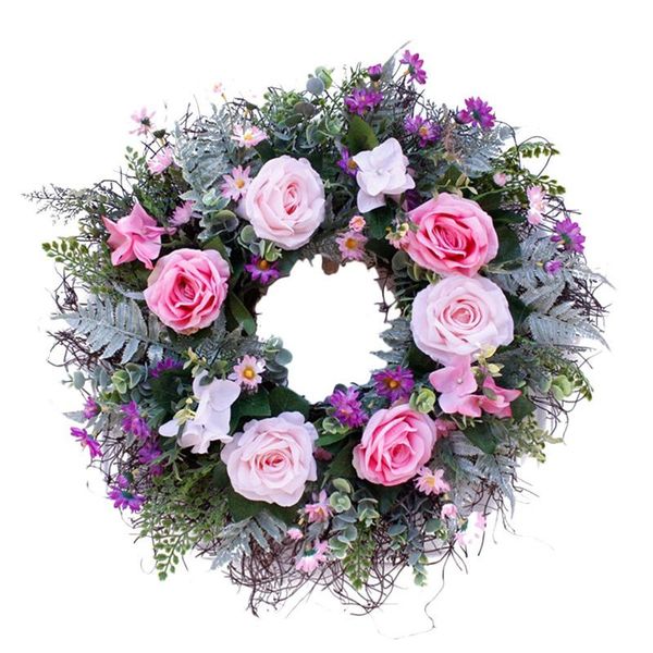 

decorative flowers & wreaths artificial rose flower wreath for front door, wall, wedding, home, spring and summer decorations