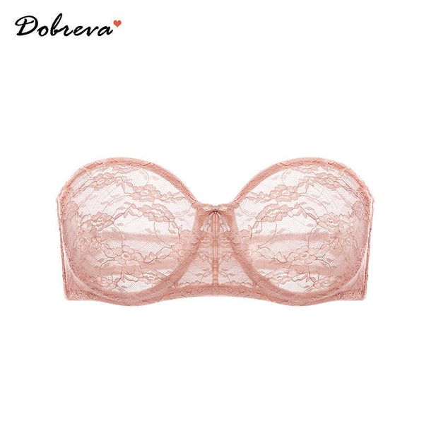 Dobreva Women's See-through Underwire Multiway Strapless Lace Bra Sem Padding Bralette 210623