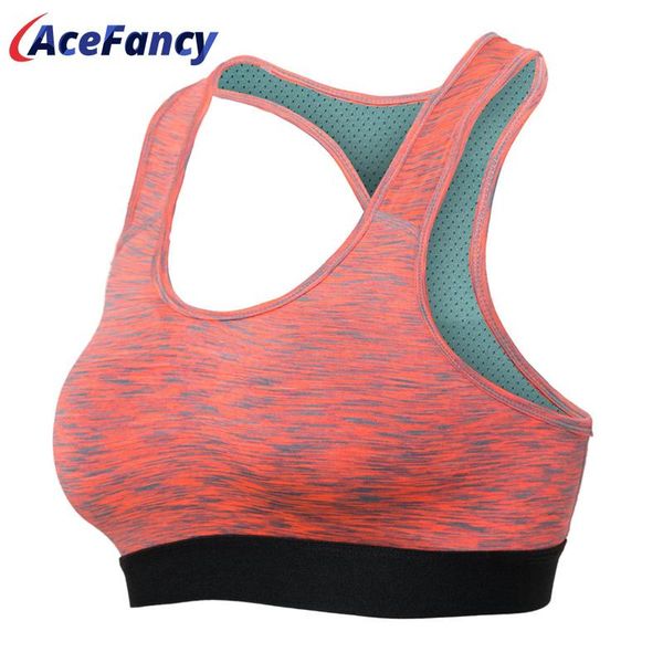 

gym clothing acefancy sport bra seamles crop for women fitness athletic yoga padded push up 62503 removable pads, White;black