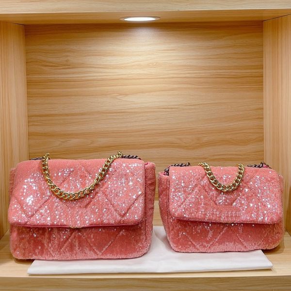 

fashion womens cc bag 19 series sequin crossbody shoulder bag luxury designers bags three colors ing