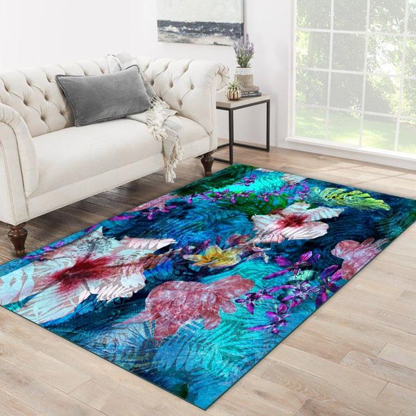 

carpets blue color flower forest plant colorful patterned carpet modern living room soft textured
