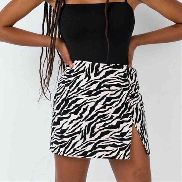 

women's snakeskin skirt, leopard mini skirt, high waist, zebra edge opening, 3 styles, Black