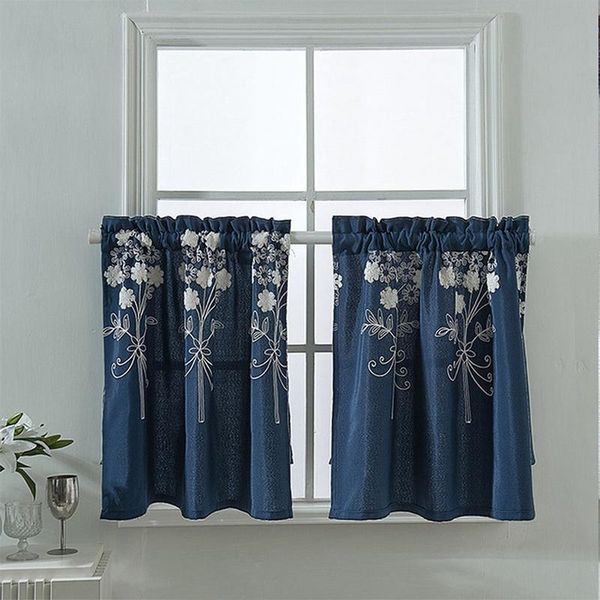 

curtain & drapes window short curtains dust-proof half for kitchen living room washable cabinet cafe floral drape home decor