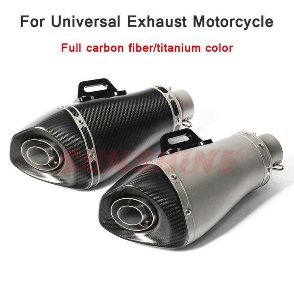 

motorcycle exhaust system universal 51mm sport modified muffler pitbike carbon fiber db killer pipe for z250 r3 r6 gsx250 gsxr 750 mt09