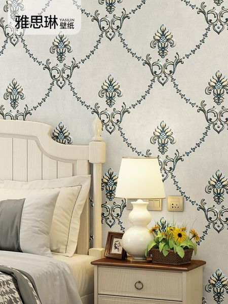 

wallpapers american wallpaper 3d idyllic big flower non-woven green european style luxury bedroom living room