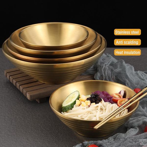 

bowls golden rice salad bowl 304 stainless steel noodle soup insulated instant dish