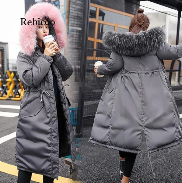 

long warm thick female jacket winter women women's wadded down outwear chaqueta mujer coat parka1, Black