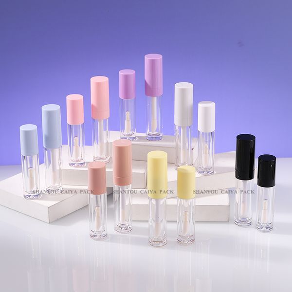 5 ml Großhandel für Kosmetikverpackungen, nachfüllbare Flasche, rosa, weiß, gold, lila, großer Zauberstab, klare Lipgloss-Röhren, leerer Lippenbalsam-Tönungsbehälter, individuelles Logo