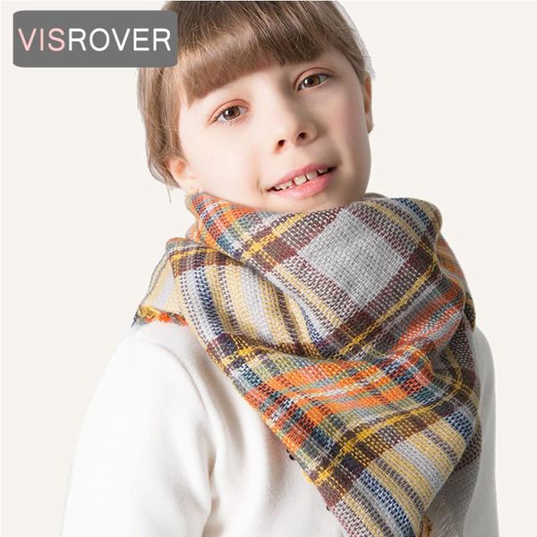 

scarves & wraps winter knit checkeds square shawl tartan kids plaid blanket kid scarf bandana designer acrylic oversize, Red;brown