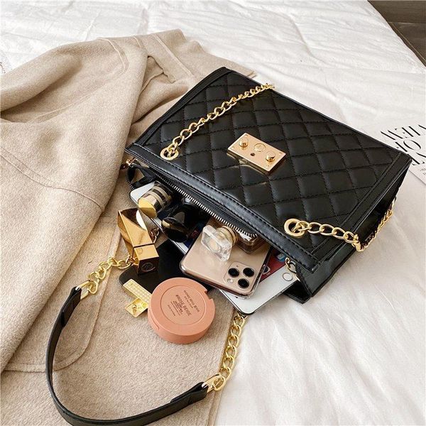 

evening bags chain designer pu leather crossbody for women 2021 women's winter simple style handbags trending hand bag