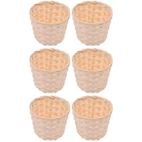 

storage baskets 6pcs large bamboo basket deskdecorative flower sundries
