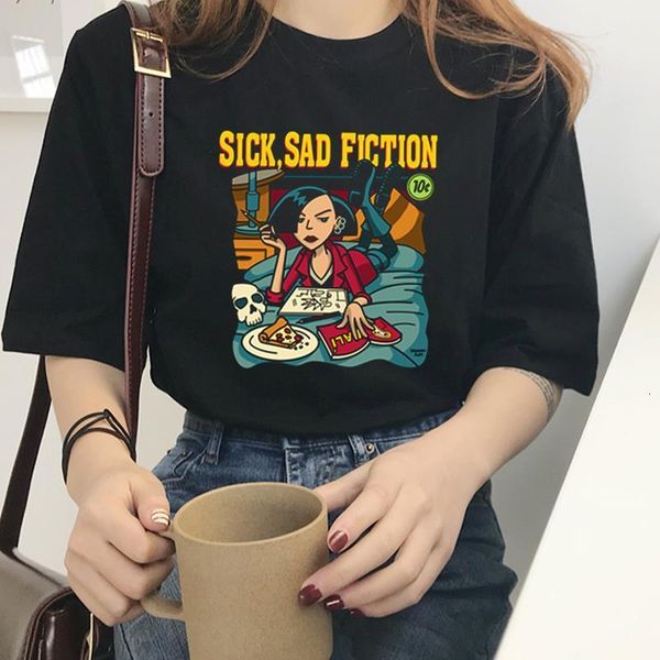 

summer cotton print vintage women short sleeve casual kpop tees loose dropshipping harajuku ulzzang punk oversize t-shirt, White