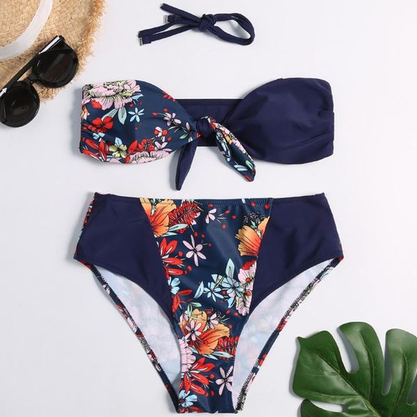 

bikinis set swimwear solid bikini women swimsuit v neck pants adjust bathing