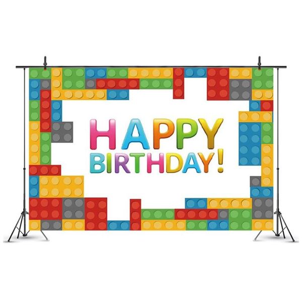 

party decoration legoing building blocks backdrops baby shower kids birthday wall posters pography background props