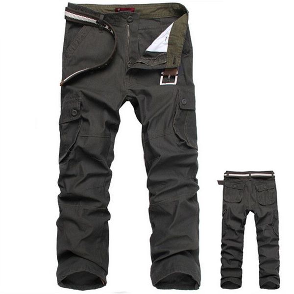 

men's pants men cargo military army pant 100% cotton khaki/green/brown/black big size 30-44 long trousers