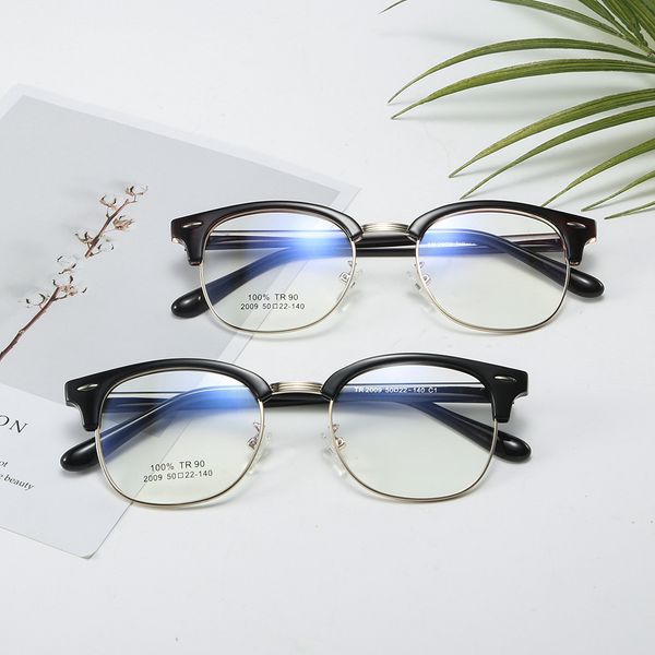 

a2009 half frame metal eyeglass frame flat lens usa new tr90 goggles, White;black