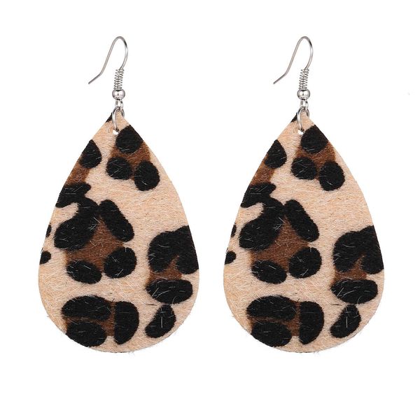

500801 earrings creative personality water drop leopard earrings for women, Silver
