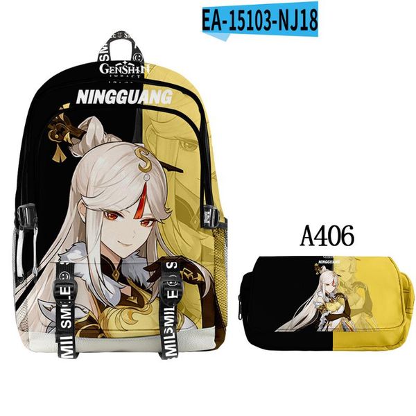 

backpack genshin impact primary middle school student schoolbag pencil case boys girls oxford waterproof lapbag men