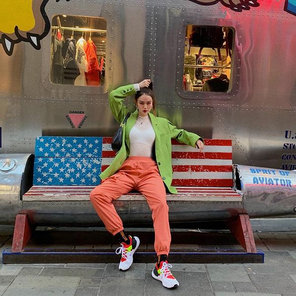 

women's pants & capris cargo women harajuku korean sweatpants high waist trousers streetwear for clothes vetement femme wpy656, Black;white