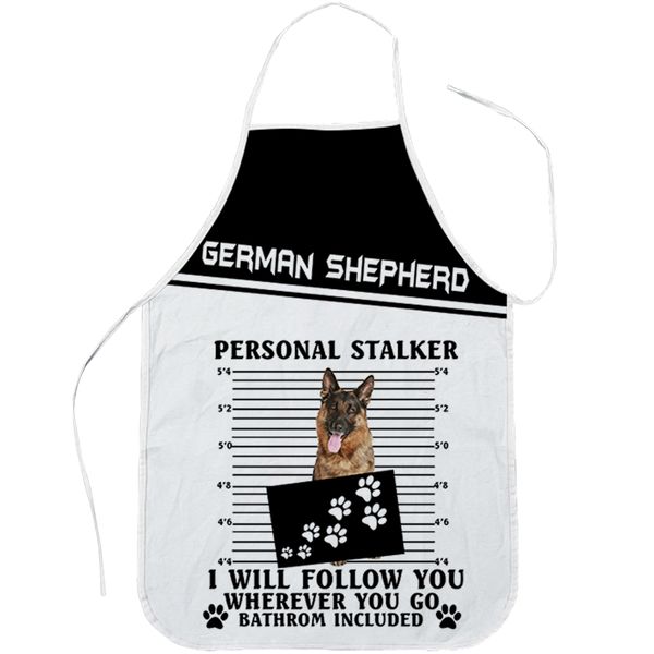 

cloocl german shepherd kitchen apron 3d graphic i will follow you wherever sleeveless polyester baking aprons home cleaning tool