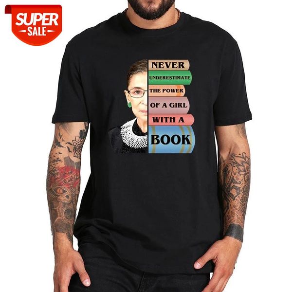 

RBG Never Underestimate Ruth Bader Ginsburg T Shirt 100% Cotton Soft High Quality Breathable Basic Tee Tops #yx68, White;black