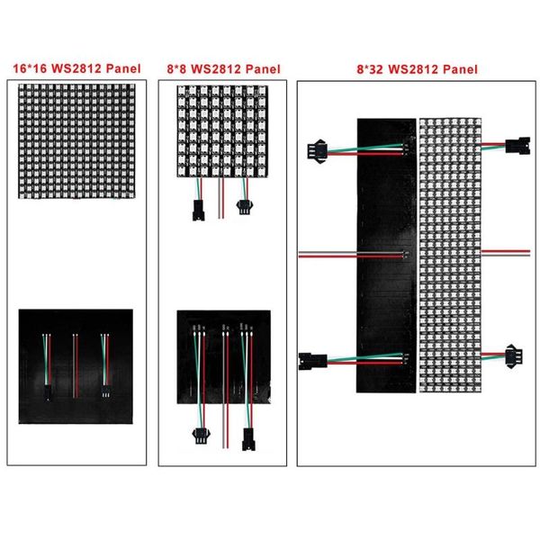 

modules ws2812b 8x8/16x16/8x32 led module rgb individually addressed lamp pixel panel suitable for festival advertising lighting dc 5v