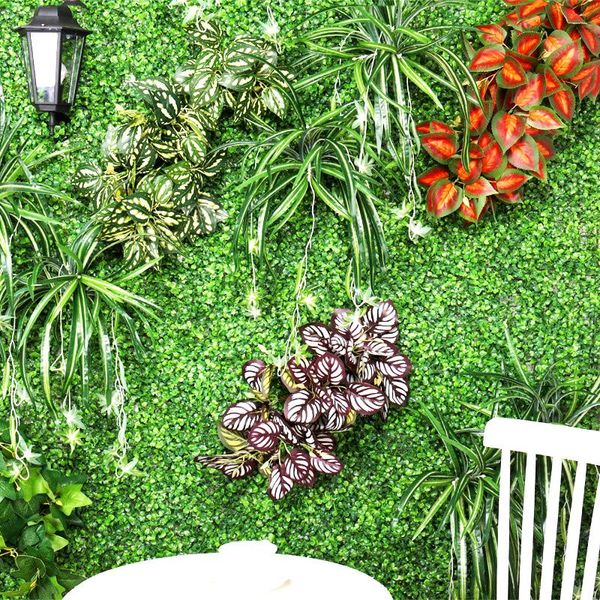 decorative flowers & wreaths 5 forks water grass plastic artificial plants greenery silk leaves outdoor wedding office home backdrop wall de