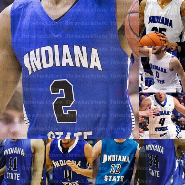 Benutzerdefinierte Indiana State Sycamores Basketball-Trikots Bird Tyreke Key Barnes Jake Laravia Cooper Neese Tre Williams