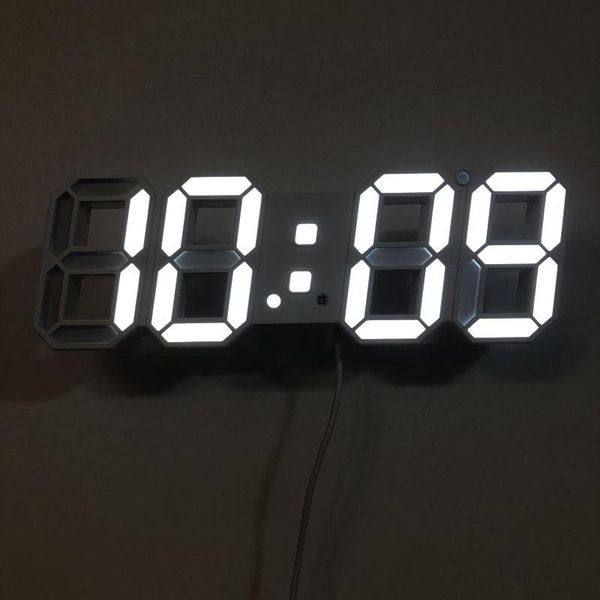 

3d led digital wall clock modern design adjustable brightness electronic clock with calendar wall watch home decor
