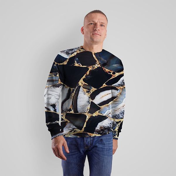 

color block broken design 3d printing hoodie visual impact party punk gothic round neck sweatshirt hoodie, Black