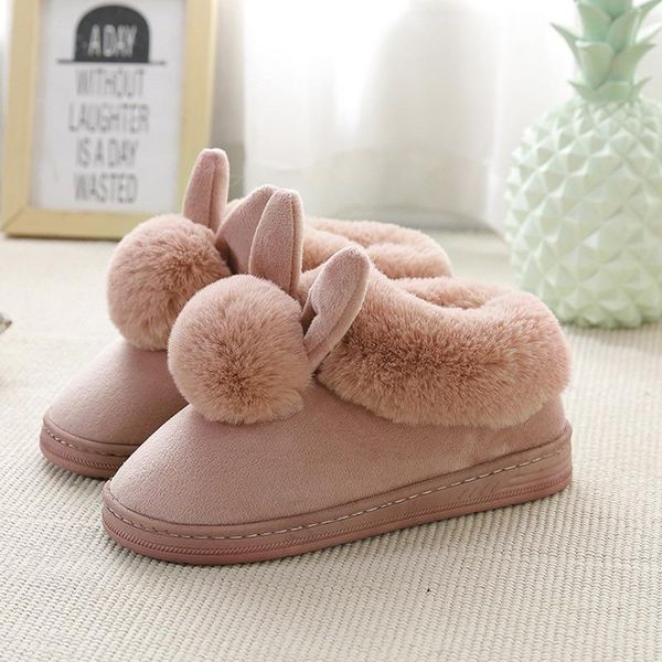 

slippers women and men winter home shoes non-slip soft warm house indoor bedroom lovers couples, Black