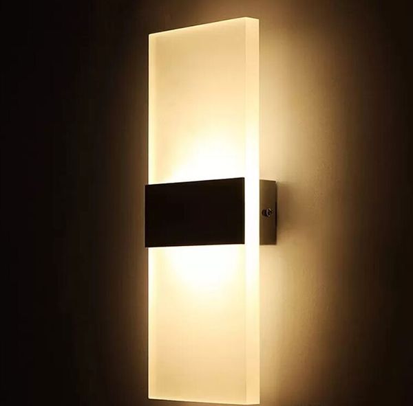 2022 Sconce Настенная лампа квадрат 85-265 В 12 Вт Светодиодный светло-фойе коридор балкон проход теплые белые стены огни с черной серебряной крышкой