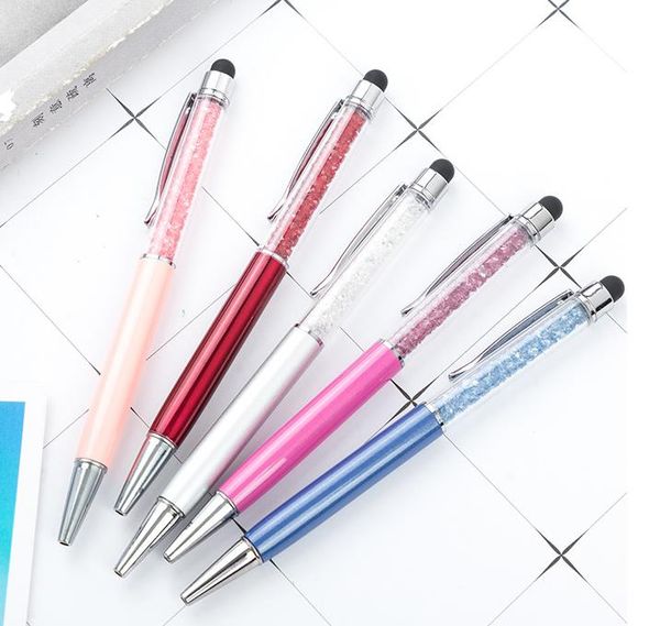 Fine Cristal Ballpoint Caneta Moda Creative Stylus Touch Caneta para escrever papel de carta Escola Escola Ballpen Black Ballpoint Pens SN3809