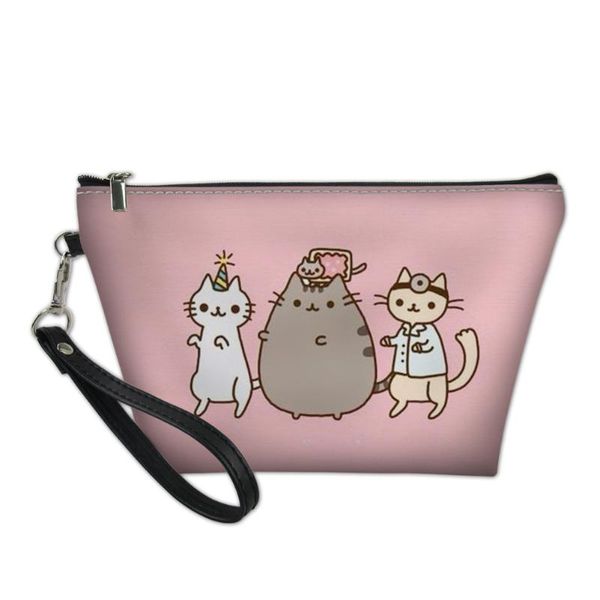 

cartoon cat printing ladies make up bag women cosmetic cases bags multifunction travel makeup bag beautician suitcase pouch