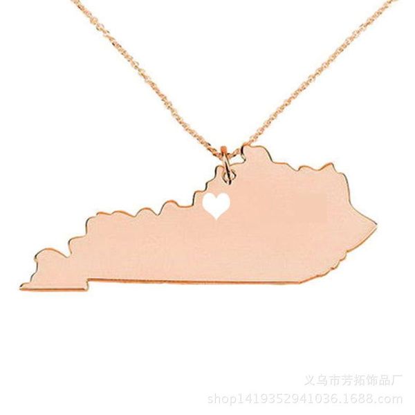 

pendant necklaces american style, 50 states necklace map of kentucky as a gift for friends, Silver
