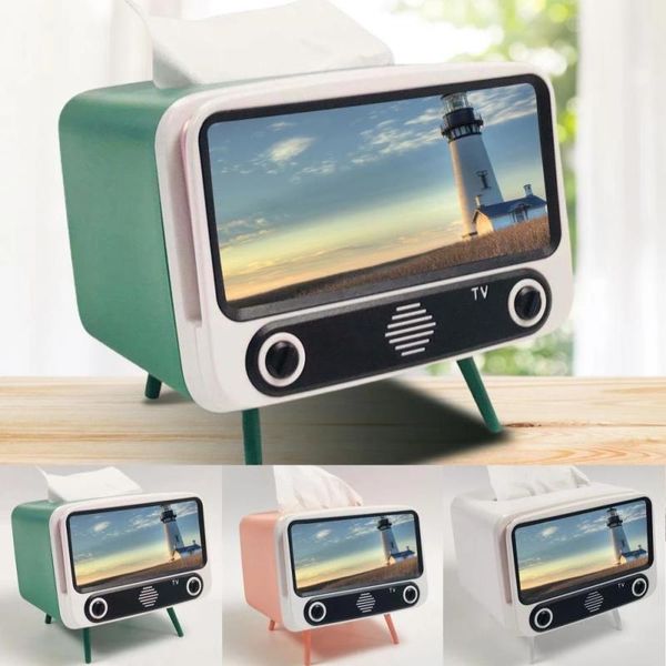 

tissue boxes & napkins nordic style retro phone holder tv box multifunctional bracket creative bedroom decor lazy kitchen storage