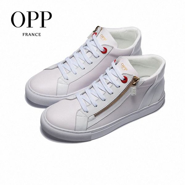 

opp mens shoes zip breathable leather mixed color shoes hip hop casual mens skate zipper boots men boots red boots s2w1#, Black