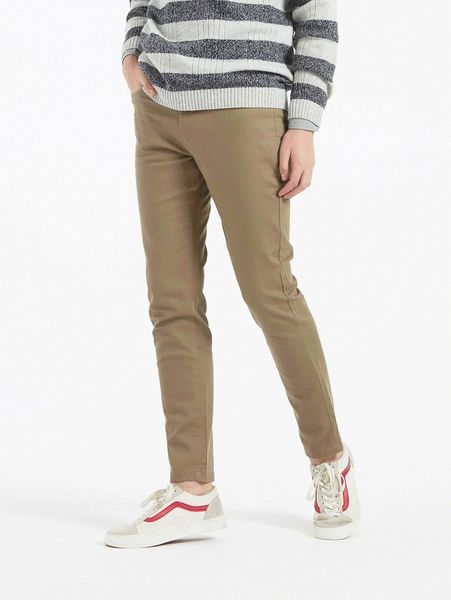 

men solid slant pockets pants h8j2#, Black