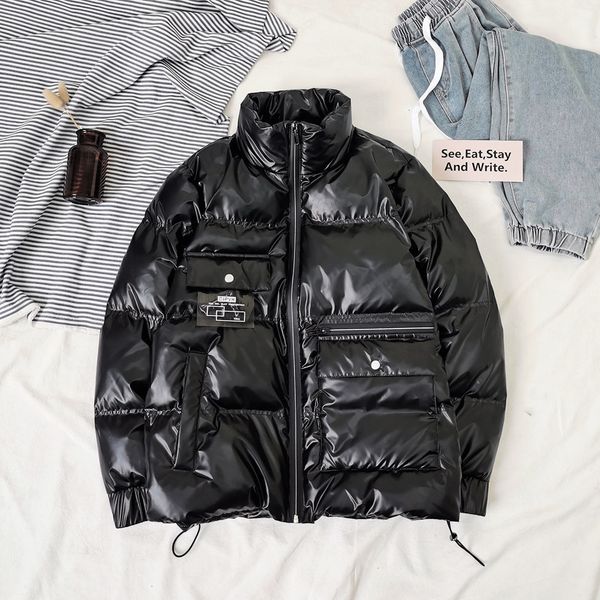 

Privathinker 2021 Winter New Men's Casual Oversize Woman Thicken Zipper Waterproof Coat Hip Hop Streetwear Male Parkas CKIE, Black