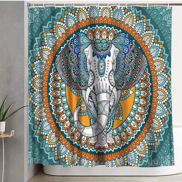 

shower curtains ethnic elephant curtain bath decor waterproof polyester